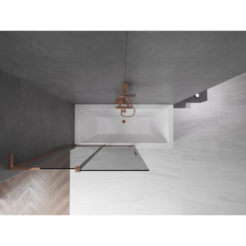 Mexen Velar L kádparaván 2-részes toló 110 x 150 cm, grafit, rózsaarany - 896-110-003-41-60