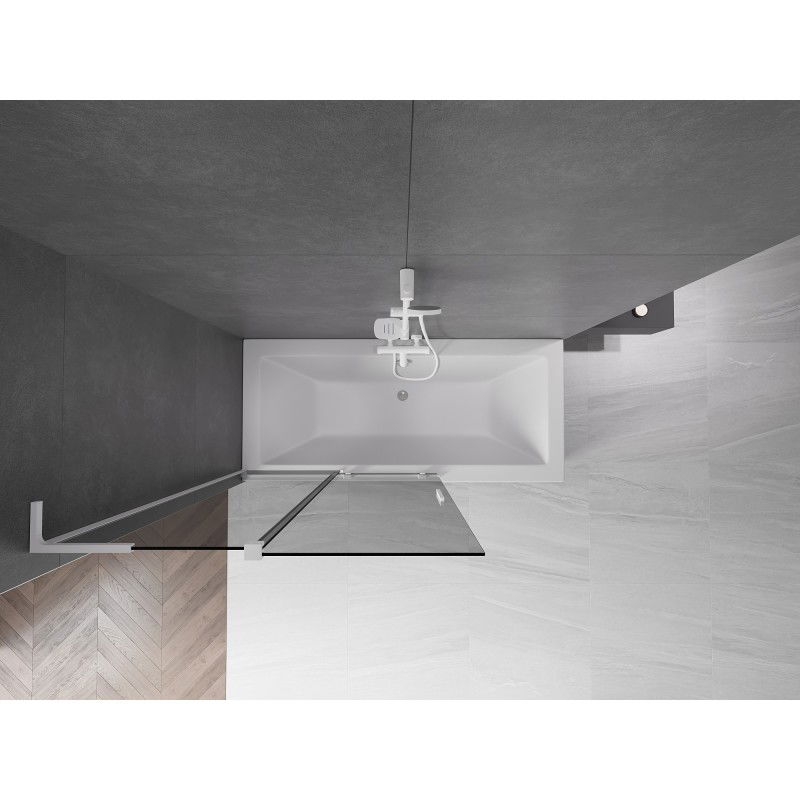 Mexen Velar L paravan de cadă cu 2 uși glisante 110 x 150 cm, grafit, alb - 896-110-003-41-20