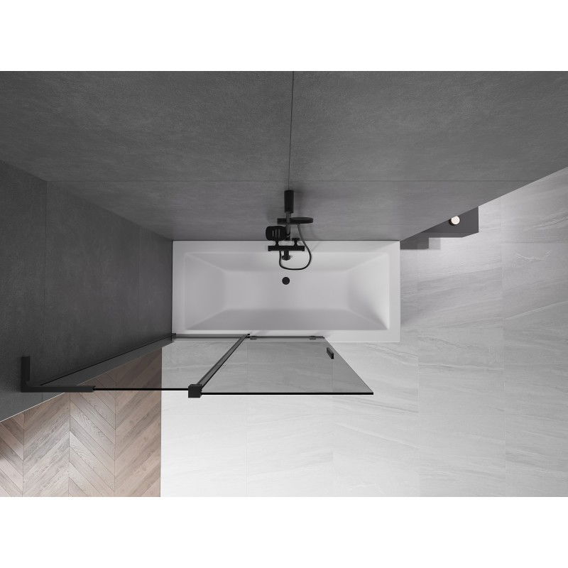 Mexen Velar L 2-szárnyú toló kádparaván 120 x 150 cm, grafit, fekete - 896-120-003-41-70