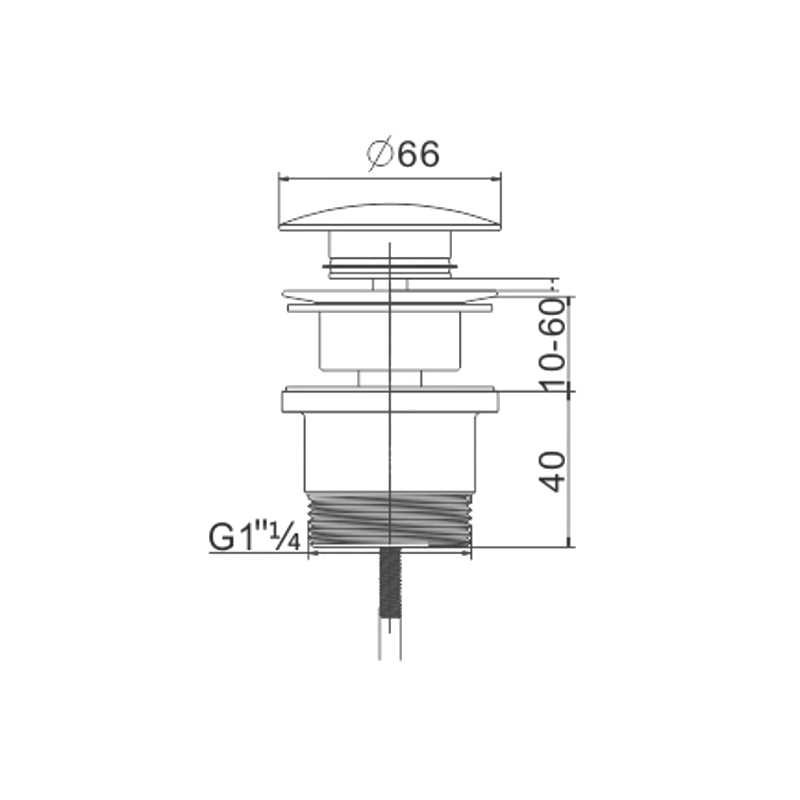 Mexen dop universal clic-clac, crom - 79930-00
