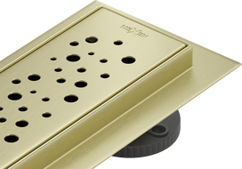 Mexen Flat M12 scurgere liniară 90 cm, aurie periată - 1A21090-15