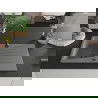 Mexen Cesar chiuvetă din granit cu 1 compartiment cu picurător 775 x 470 mm, gri, sifon Neagră - 6514771010-71-B