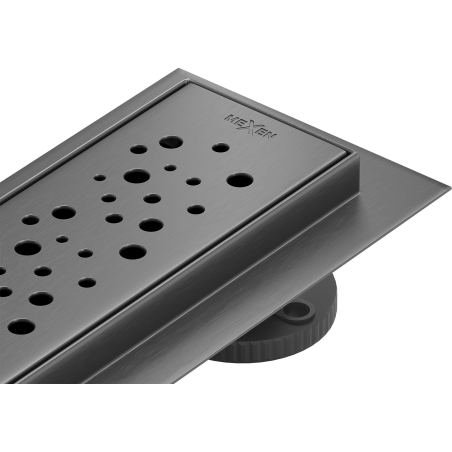 Mexen Flat 360° M12 forgatható lineáris padlóösszefolyó 100 cm, szálcsiszolt szürke - 1E21100-40