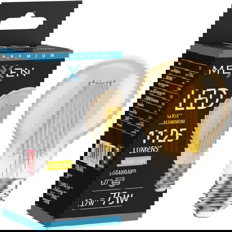 Mexen Vintis Bec cu filament LED E27, A60, 12W, Caldă - 2700K, 1125 lm, chihlimbar - L150-E27-1227-50