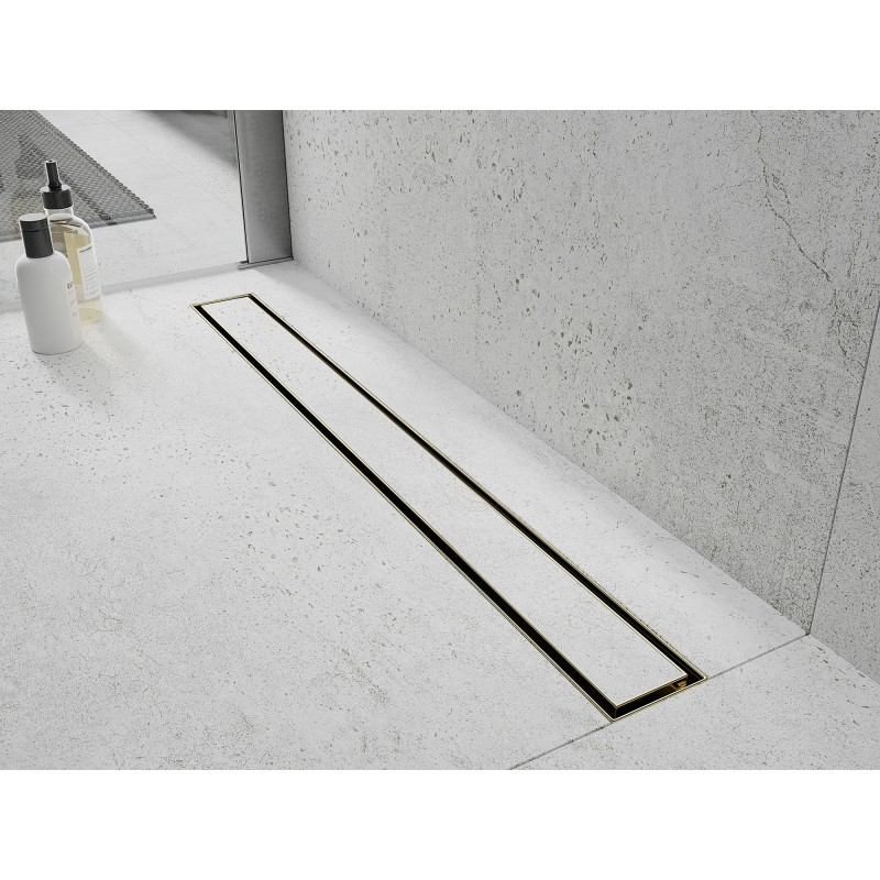 Mexen Flat M13 burkolat 2 az 1-ben vonalmenti lefolyóhoz, 50 cm, arany - 1519050
