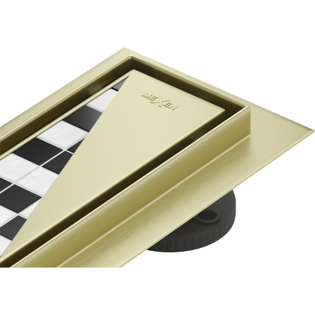 Mexen Flat M13 scurgere liniară 2în1 80 cm, auriu periat - 1A10080-15