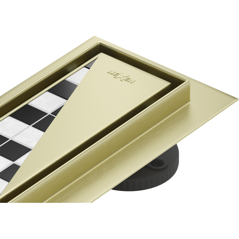 Mexen Flat M13 rigolă liniară 2 în 1 120 cm, auriu periat - 1A10120