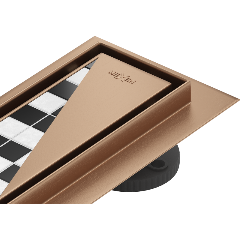 Mexen Flat 360° M13 scurgere liniară pivotantă 2în1 50 cm, cupru periat - 1C10050-40