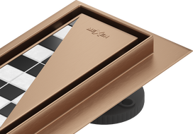 Mexen Flat 360° M13 scurgere liniară rotativă 2 în 1 90 cm, cupru periat - 1C10090-40