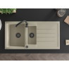 Mexen Andres chiuvetă de granit cu 1,5 compartimente și picurător 1000 x 500 mm, bej, sifon negru - 6515101510-69-B