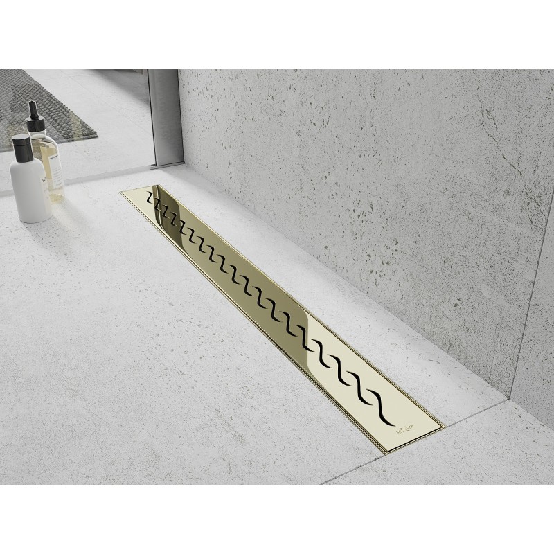 Mexen Flat M18 masca pentru scurgere liniară 80 cm, aurie - 1523080