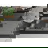 Mexen Andres chiuvetă din granit, 1,5 compartimente, cu scurgător, 1000 x 500 mm, gri, sifon negru - 6515101510-71-B