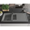 Mexen Andres chiuvetă granit 1,5 camere cu scurgător 1000 x 500 mm, gri, sifon negru - 6515101510-71-B