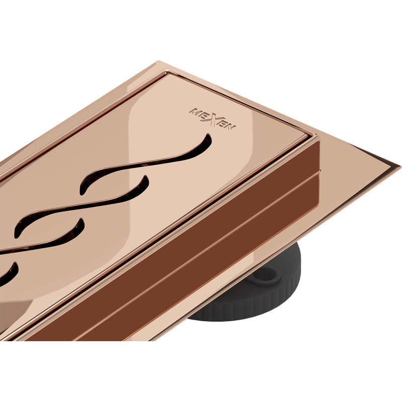 Mexen Flat 360° M18 scurgere liniară rotativă 70 cm, aur roz - 1623070-40