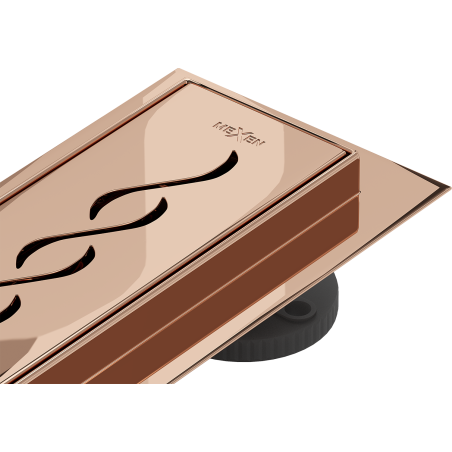 Mexen Flat 360° Scurgere liniară rotativă M18 90 cm, aur roz - 1623090-40