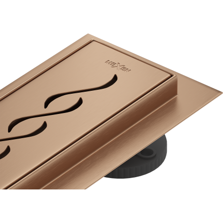 Mexen Flat M18 vonalmenti lefolyó 70 cm, kefe réz - 1C23070-15