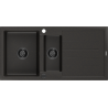 Mexen Andres chiuvetă granit 1,5 compartimente cu picurător 1000 x 500 mm negru/auriu metalic, sifon negru - 6515101510-75-B