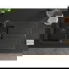 Mexen Andres chiuvetă din granit cu 1,5 cuve și scurgător 1000 x 500 mm negru/auriu metalizat, sifon negru - 6515101510-75-B