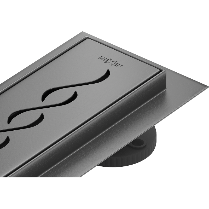 Mexen Flat 360° M18 scurgere liniară rotativă 90 cm, gun gray periat - 1E23090-40