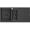 Mexen Andres chiuvetă din granit cu 1,5 compartimente și scurgător 1000 x 500 mm negru pătat, sifon negru - 6515101510-76-B