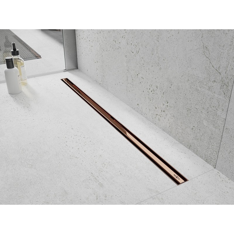 Mexen Flat 360° Slim forgatható vonalmenti lefolyó 100 cm, rózsaarany - 1641100