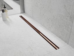Mexen Flat 360° Slim 90 cm-es forgatható vonal vízelvezető, rózsaszín arany - 1641090