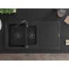 Mexen Andres chiuvetă de bucătărie din granit cu 1,5 compartimente și scurgător, 1000 x 500 mm, negru, sifon negru - 6515101510?