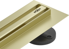Mexen Flat 360° Slim scurgere liniară rotativă 50 cm, aurie periată - 1A41050