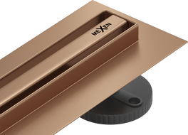 Mexen Flat 360° Slim 60 cm-es forgatható vonalmenti folyóka, kefélt réz - 1C41060