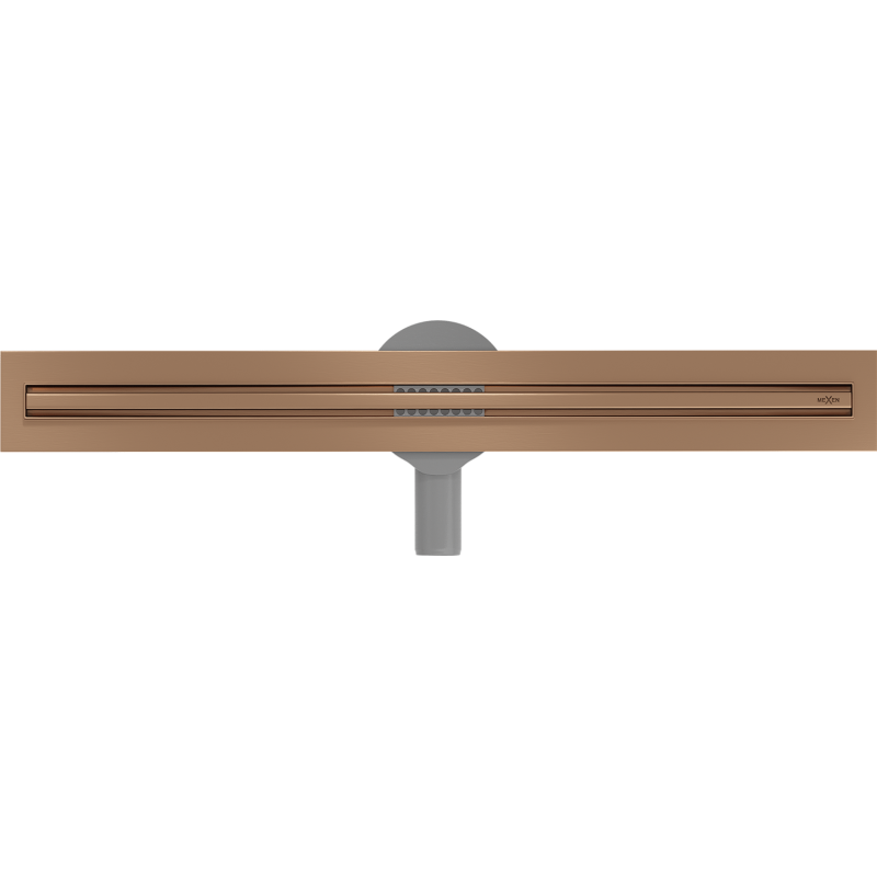 Mexen Flat 360° Slim 60 cm-es forgatható vonalmenti folyóka, kefélt réz - 1C41060