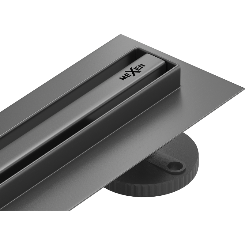 Mexen Flat 360° Slim scurgere liniară rotativă 150 cm, gun gray periat - 1E41150