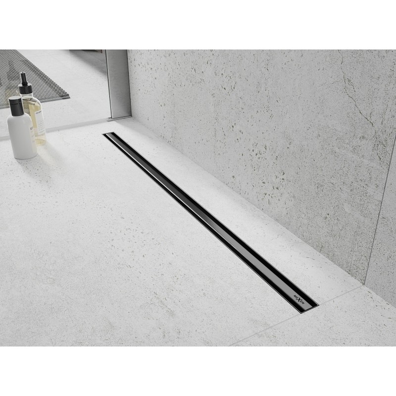 Mexen Flat 360° Slim 360 fokos forgatható, 150 cm-es vonalmenti lefolyó, gun gray kefe - 1E41150