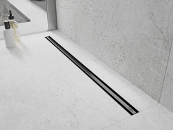 Mexen Flat 360° Slim 360 fokos forgatható, 150 cm-es vonalmenti lefolyó, gun gray kefe - 1E41150