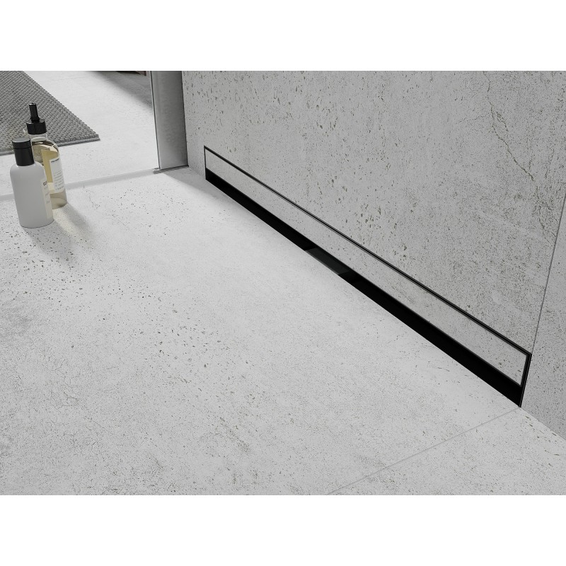 Mexen Flat Wall falhoz rögzített vonalmenti folyóka 2 az 1-ben, 70 cm, fekete - 1730070