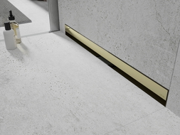 Mexen Flat Wall scurgere liniară de perete 2în1 110 cm, aurie - 1530110