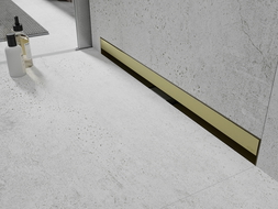 Mexen Flat Wall scurgere liniară de perete 2 în 1 50 cm, auriu periat - 1A30050