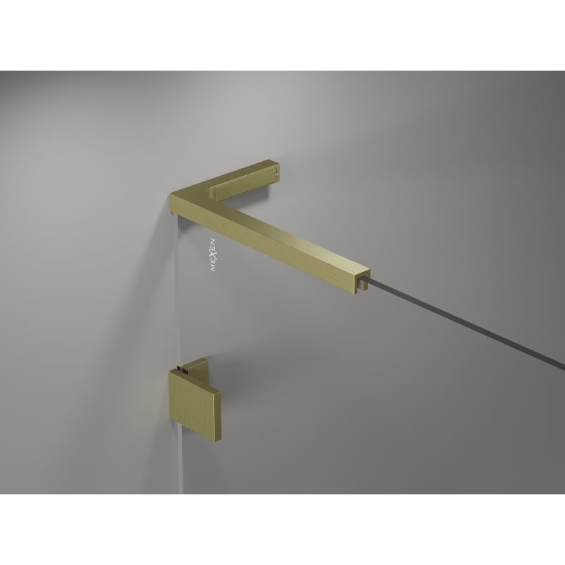 Mexen Uni-L1 set de suporturi unghiulare în formă de L pentru uși și paravane de duș de 6-8 mm, auriu periat - 830-12-55