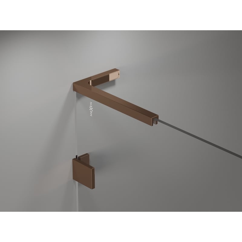 Mexen Uni-L1 set de suporturi unghiulare în formă de L pentru uși și pereți de duș din sticlă de 6-8 mm, auriu roz