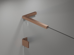 Mexen L alakú saroktartó készlet zuhanyajtókhoz és falakhoz 6-8 mm, szálcsiszolt réz - 830-12-65