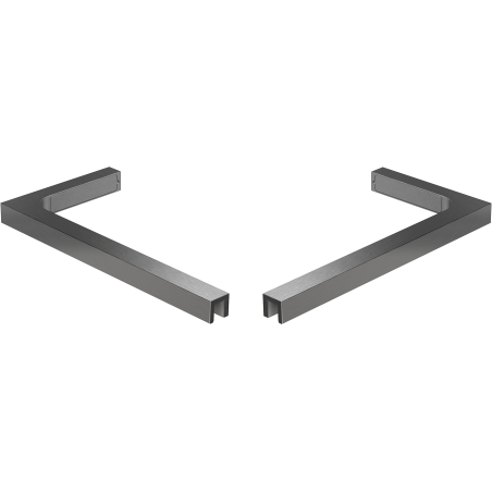 Mexen set de suporturi unghiulare L pentru uși și panouri de duș de 6-8 mm, gri pistol periat - 830-12-66