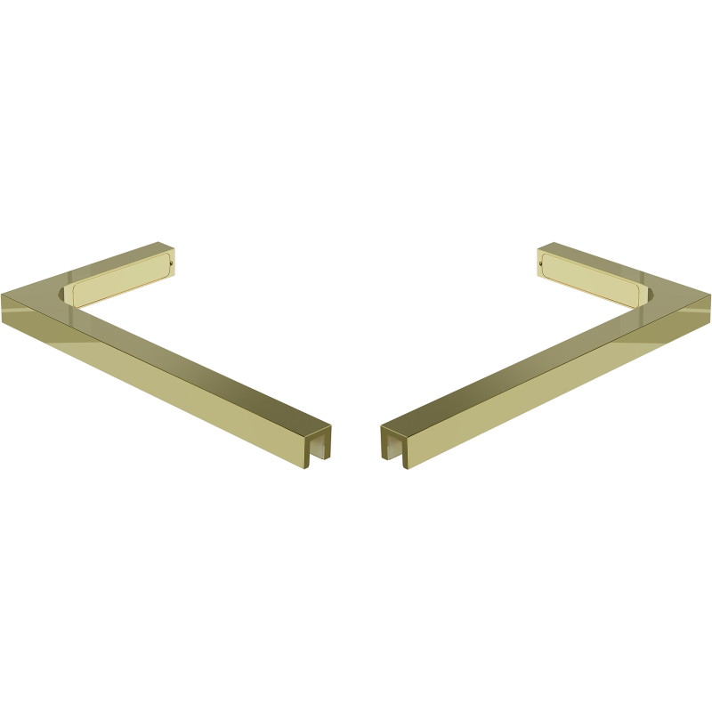 Mexen Uni-L2 set de console unghiulare în L pentru pereți de duș de 10 mm, auriu periat - 800-07-55