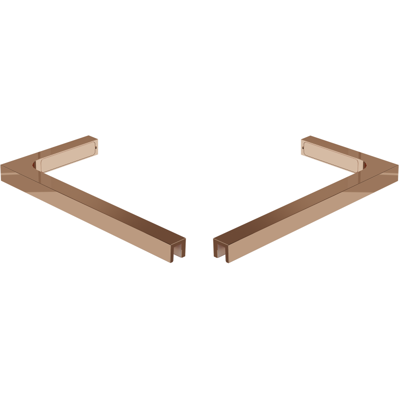 Mexen set de suporturi unghiulare L pentru pereți de duș 10 mm, aur roz - 800-07-60