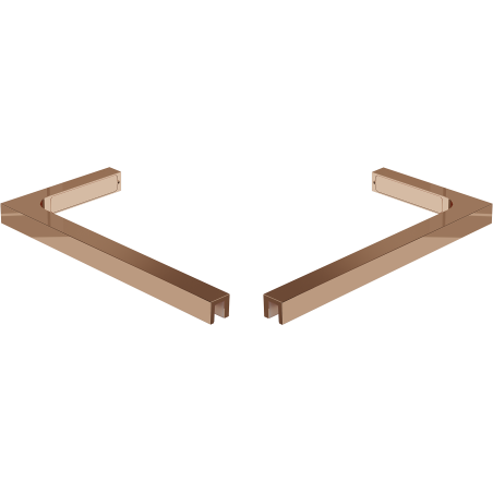 Mexen set de suporturi unghiulare L pentru pereți de duș 10 mm, aur roz - 800-07-60