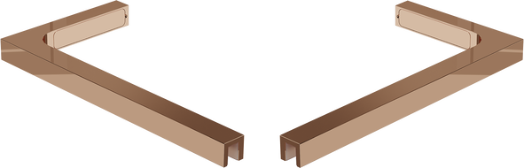 Mexen set de suporturi unghiulare L pentru pereți de duș 10 mm, aur roz - 800-07-60