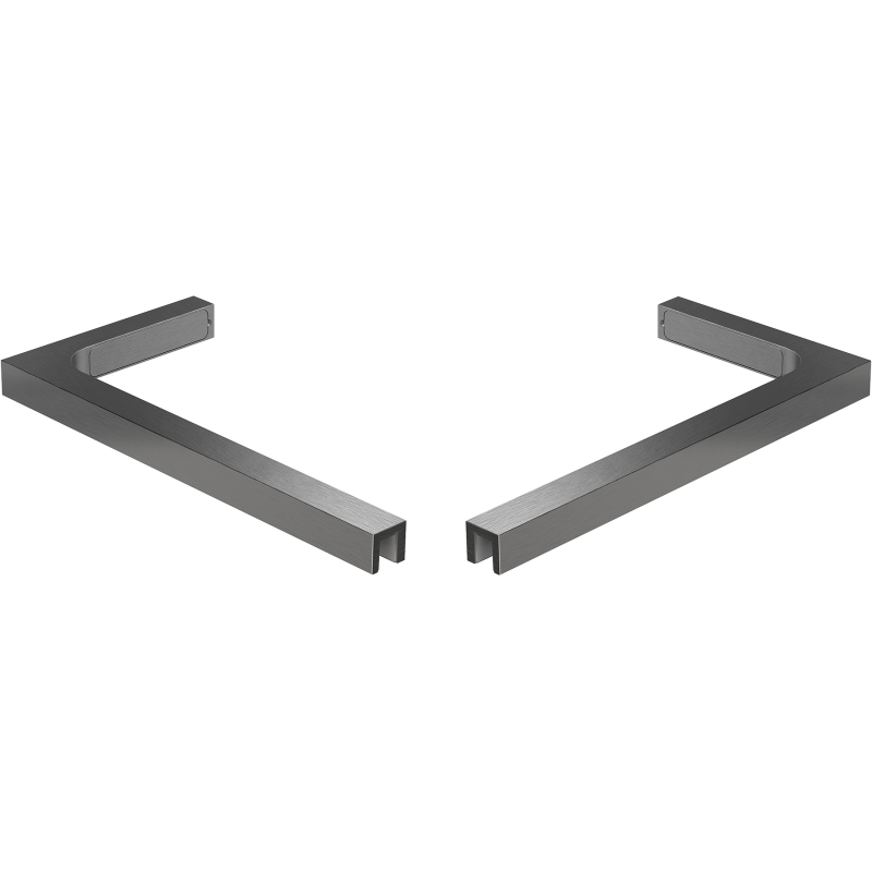 Mexen L-alakú sarokstabilizátor készlet zuhanyfalakhoz 10 mm, kefélt gun gray - 800-07-66