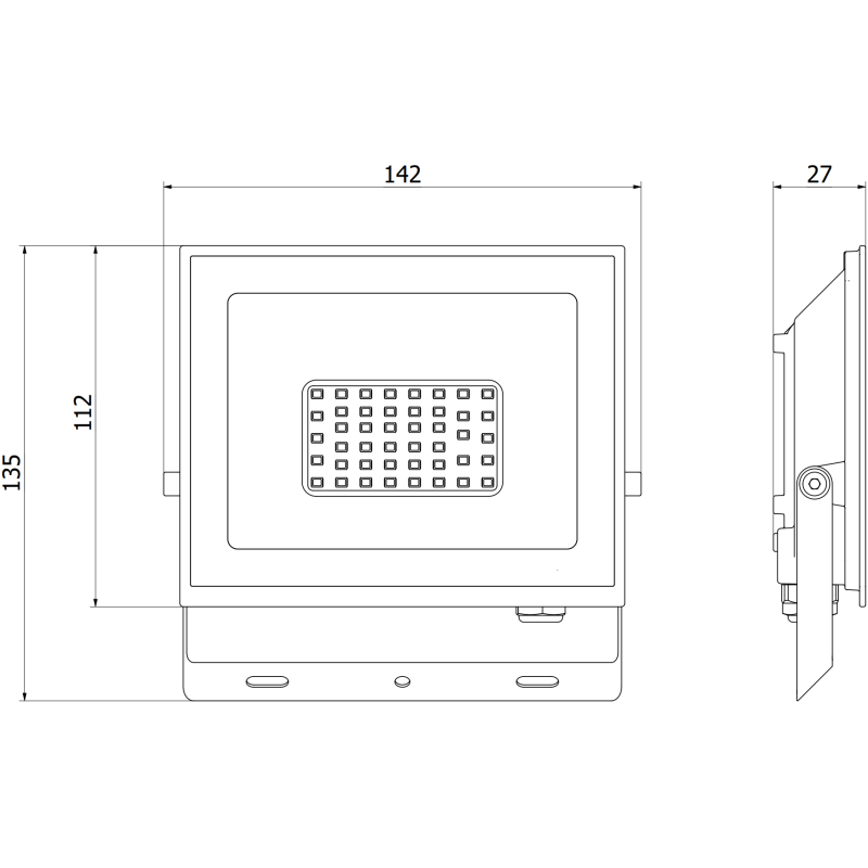 Mexen Luxpro LED reflektor, 30W, Hideg - 6500K, 2700 lm, fekete - L230-030-65-70