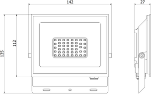 Mexen Luxpro+ proiector LED, 30W, Rece - 6500K, 3300 lm, alb - L231-030-65-20