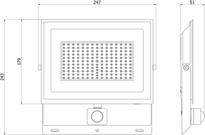Mexen Luxpro proiector LED cu senzor de mișcare, 100W, Rece - 6500K, 9000 lm, negru - L235-100-65-70