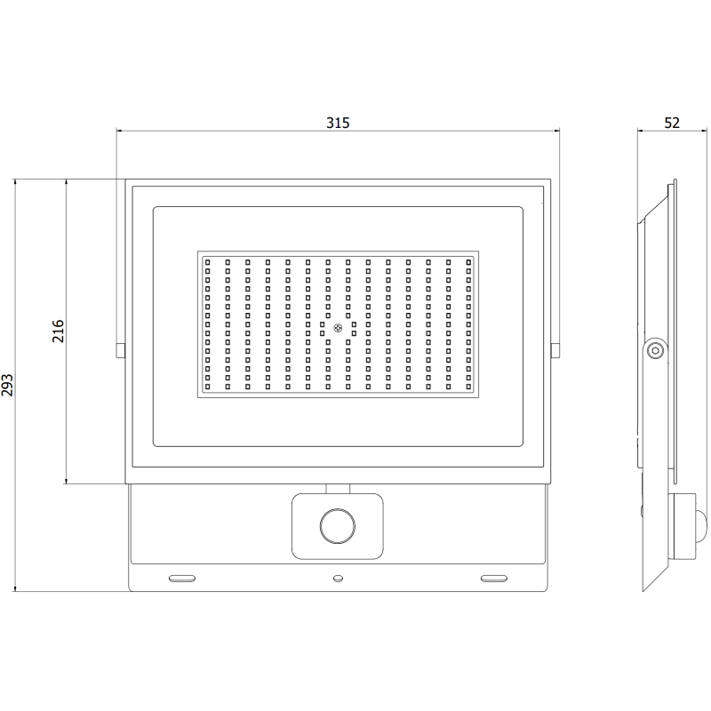 Mexen Luxpro proiector LED cu senzor de mișcare, 150W, Rece - 6500K, 13500 lm, negru - L235-150-65-70