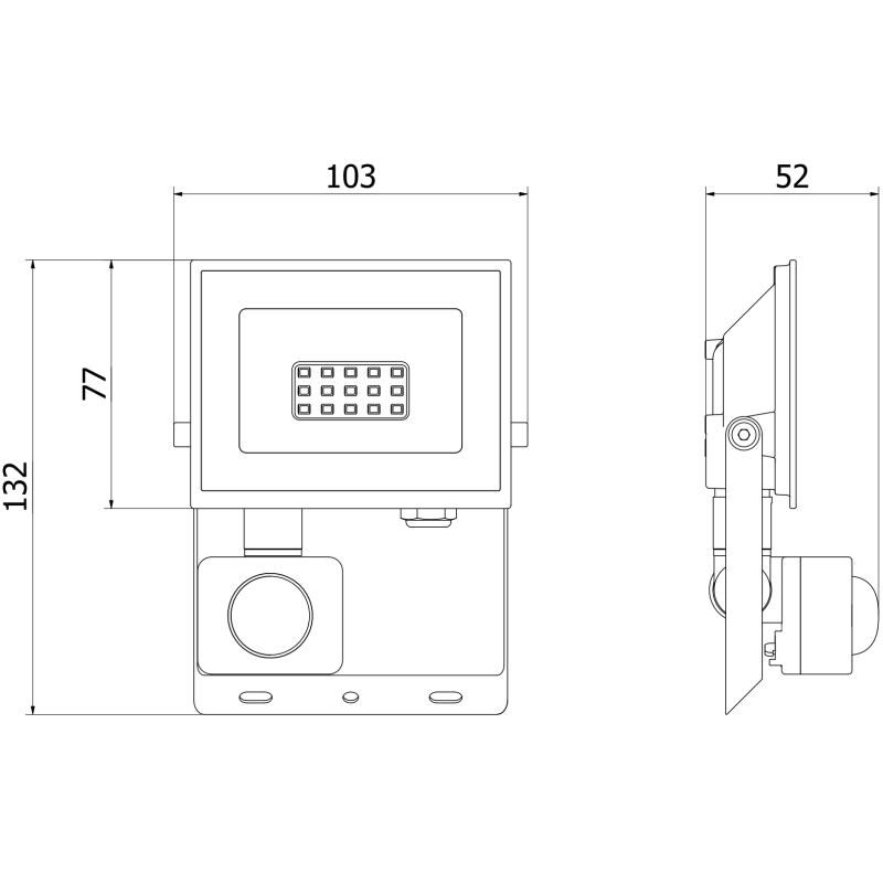 Mexen Luxpro+ proiector LED cu senzor de mișcare, 10W, Neutru - 4000K, 1100 lm, alb - L236-010-40-20